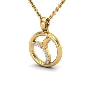 NWT Zodiac Medallion Necklace - 14KT Gold with Diamonds